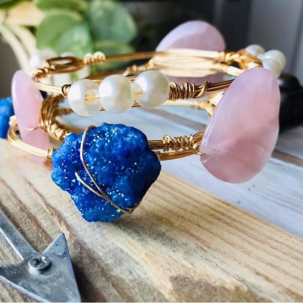 NEW Handmade Wire Wrapped Bangle Bracelet (SET)